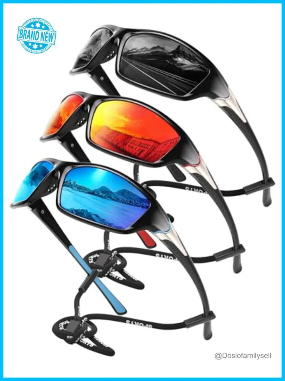 Polarized Sports Sunglasses for Men - Wrap Around UV Protection for Cycling